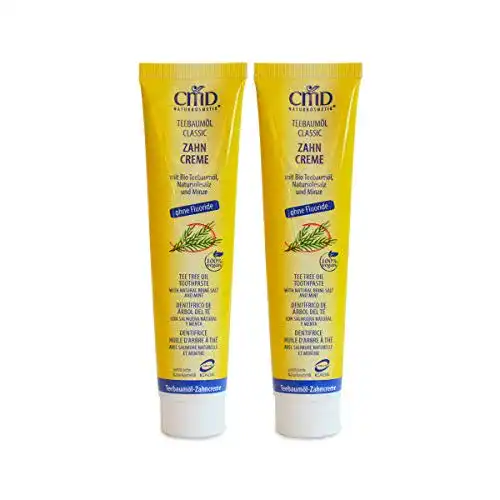 Milde Zahnpasta mit Teebaumöl 2 x 75 ml – Bio, vegan und fluoridfrei