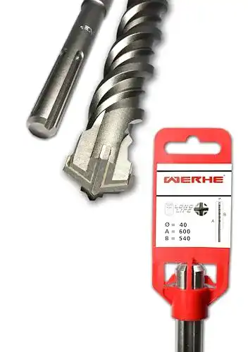 SDS-max-Bohrer WERHE 40 x 600 mm für Beton und Mauerwerk
