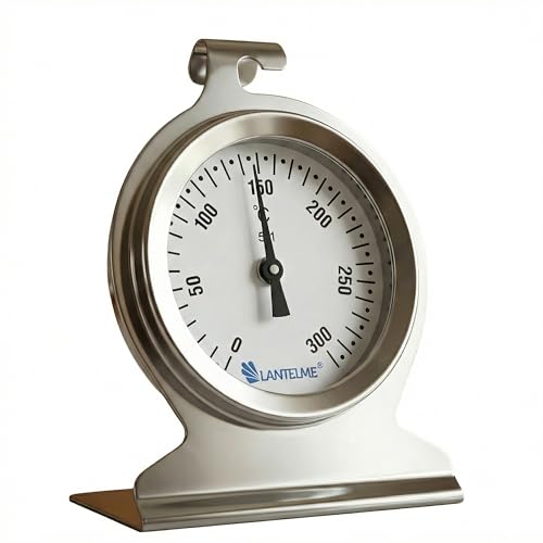 Backofenthermometer Lantelme aus Edelstahl bis 300°C mit Haken und Standfuß