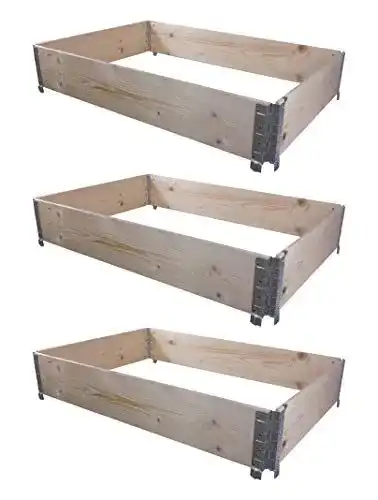 Hochbeet BigDean 3X Palettenrahmen 120x80x20 cm