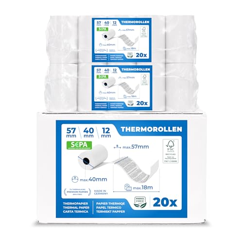 Thermorollen TK Thermalking 20 x EC Cash für Thermodrucker