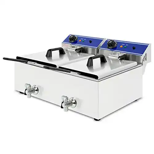 Doppelfritteuse Vertes Edelstahl 2x 10 Liter für Gastronomie