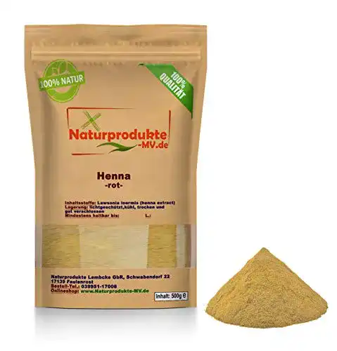 Henna Haarfarbe Pulver rot 500 g von Naturprodukte-MV