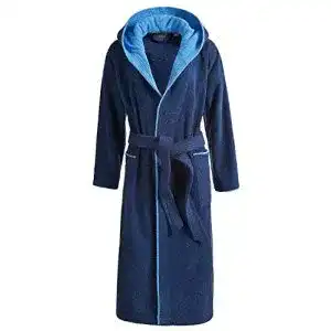Bademantel Unisex Egeria Cairo Dunkelblau Größe L mit Schalkragen