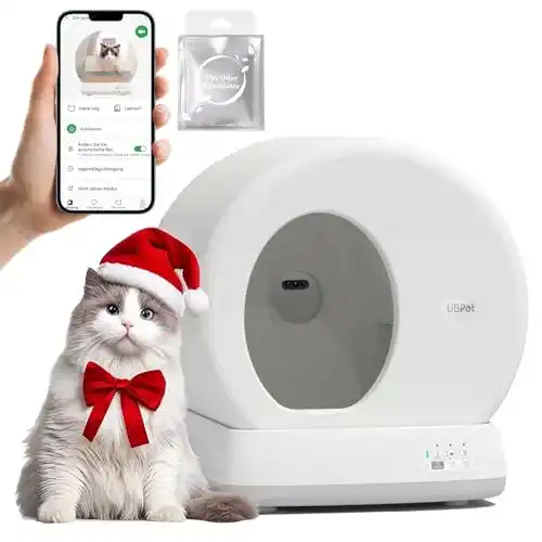 Selbstreinigendes Katzenklo mit App-Steuerung und Sensoren