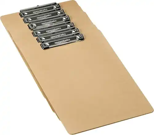 Klemmbrett von Amazon Basics, Hartplatten, 6er-Pack
