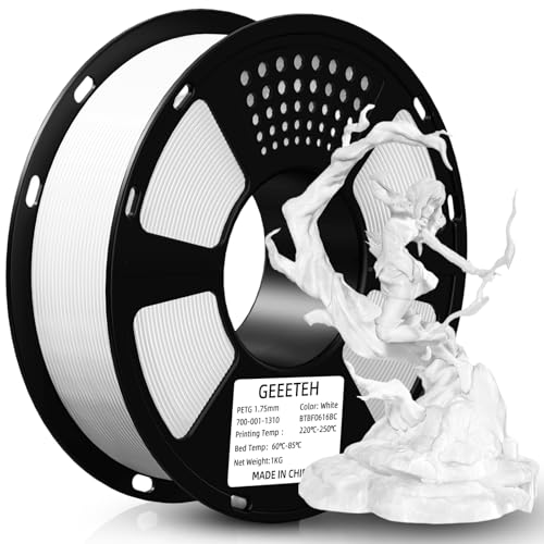 Geeetech PETG Filament 1,75 mm in Weiß, 1 kg für 3D-Drucker