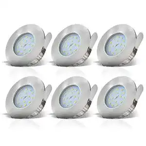 LED Einbaustrahler B.K.Licht 6er Set für Badezimmer 230V