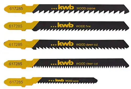 Kwb 5-teiliges Set Holz-Stichsägeblätter für präzise Schnitte