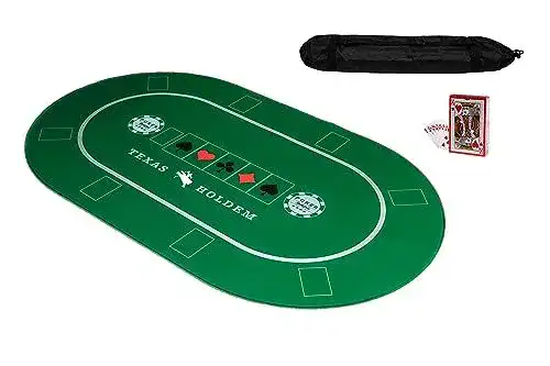 Pokertisch KrockaZone XXL Profi Pokermatte 100 x 60 cm mit Tragetasche und Karten Set