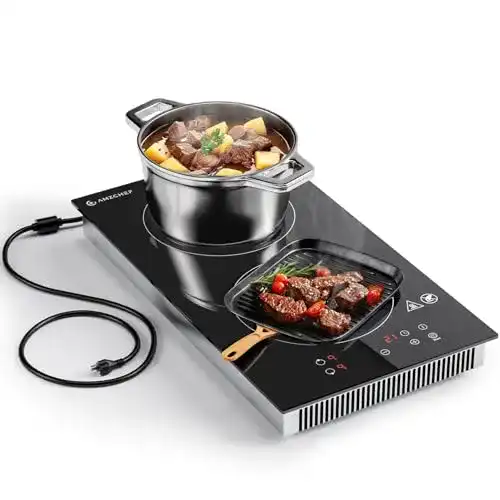 AMZCHEF Induktionskochfeld mit 2 Platten