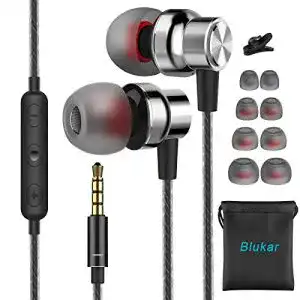 Blukar In-Ear Kopfhörer mit Mikrofon und Kabel für 3,5 mm Geräte