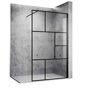 Glas-Duschwand Sonni 120 x 200 cm Walk In Schwarz Design
