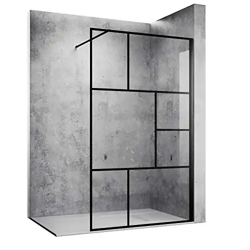 Glas-Duschwand Sonni 120 x 200 cm Walk In Schwarz Design