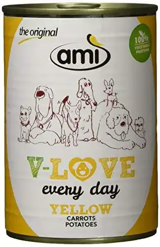 Veganes Hundefutter AMÌ V-Love im 12er Pack mit 400 Gramm Dosen