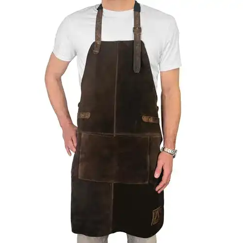 Grillschürze aus Leder von REDSALT, 100% Büffelleder, 84x62cm