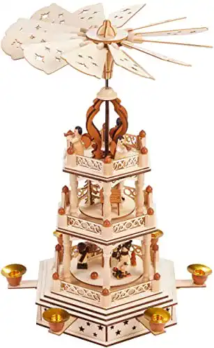 Weihnachtspyramide Brubaker – drehbare Holzpyramide mit 3 Etagen