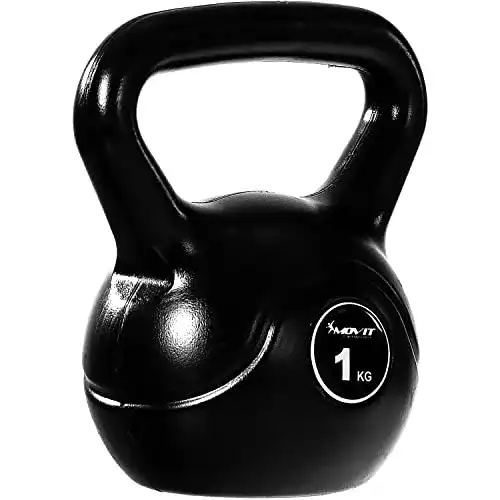 Kettlebell Movit Basic Black, Kugelhantel mit bodenschonender Schutzhülle