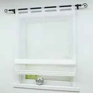 Raffrollo Joyswahl Voile Raffgardinen mit Schlaufen 140x140cm Weiß