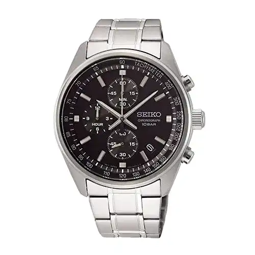 Seiko Automatik Herren-Uhr Edelstahl mit Quarzwerk und Edelstahlband
