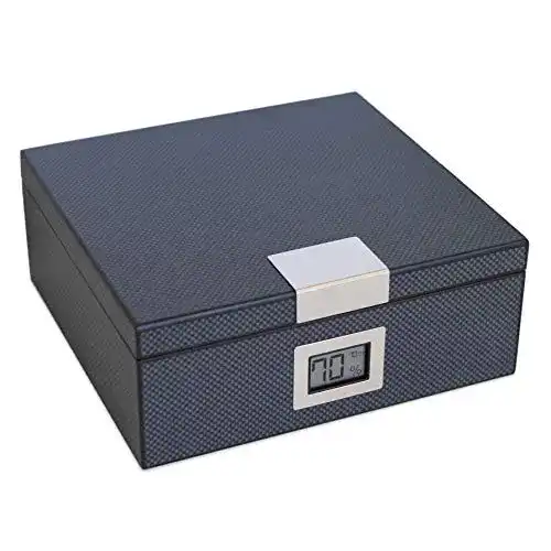 Zigarren-Humidor Case Elegance aus Zedernholz mit digitalem Hygrometer