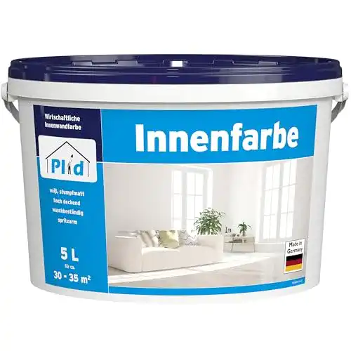 Wandfarbe plid ® Innenfarbe Weiß hohe Deckkraft, 5L