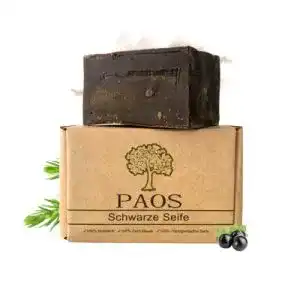 Akne-Seife PAOS – Schwarze Seife mit Wacholder für natürliche Hautpflege
