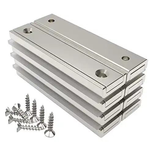 Neodym-Magnete Magnetpro 8 Stück Rechteckmagnete 30 kg Haltekraft 60 x 13,5 mm