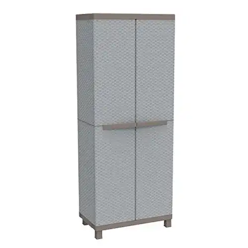 Gartenschrank Terry C-Rattan 3680 mit zwei Türen und Trennwand