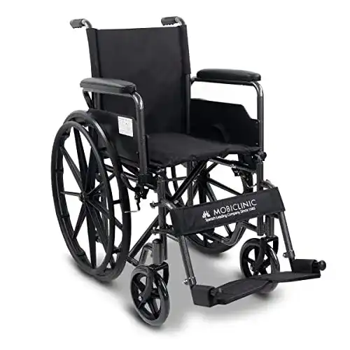 Faltbarer Rollstuhl Mobiclinic S220 mit Schnellspanner-Rollen