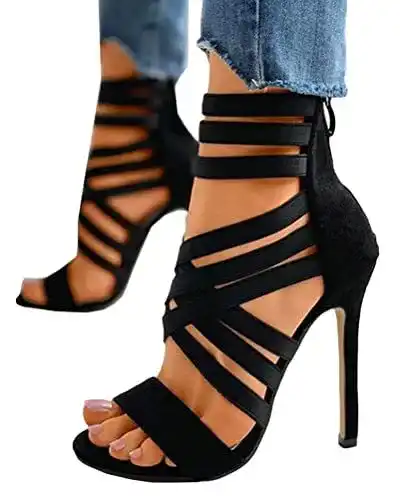High Heels Onsoyours Damen Sandalen mit Reißverschluss und Stiletto-Absatz