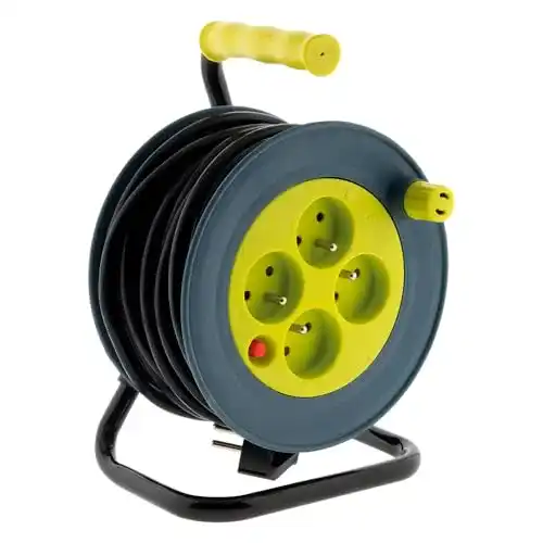 Kabeltrommel Zenitech mit 4 Steckdosen und 15 m Kabellänge
