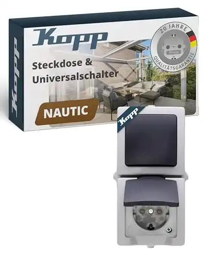 Steckdosen-Lichtschalter Kopp 138556008 für Feuchträume