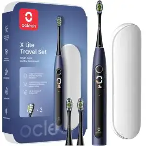 Oclean X Lite Schallzahnbürste Blau mit Zubehör und Reiseetui