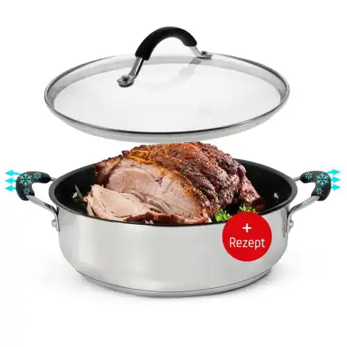 Schmorpfanne Coolinato Edelstahl 28 cm mit Antihaftbeschichtung