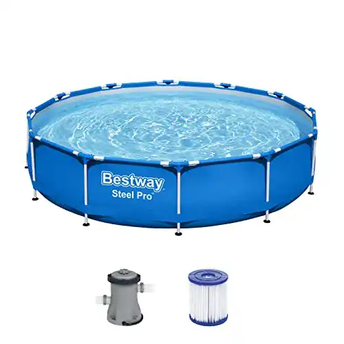 Bestway Steel Pro Frame Pool-Set mit Filterpumpe Gartenpool Ø 366 x 76 cm