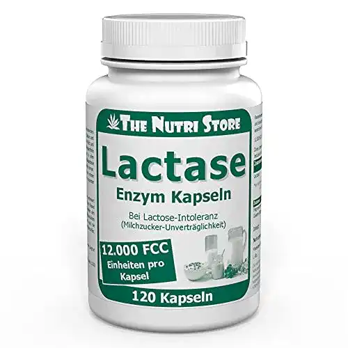 Laktase-Tabletten von The Nutri Store – Lactase 12.000 FCC Enzym Kapseln