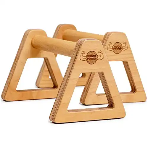 Parallettes Woodpower PowerBars aus Holz für Liegestütze und Fitness