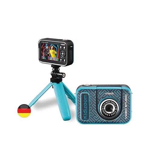 Vtech Kidizoom Video Studio HD Blau Kinderkamera mit Greenscreen und Stativ