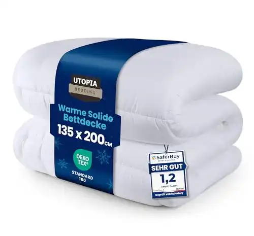 Bettdecke 135 x 200 cm von Utopia Bedding Ganzjahresdecke 370 GSM