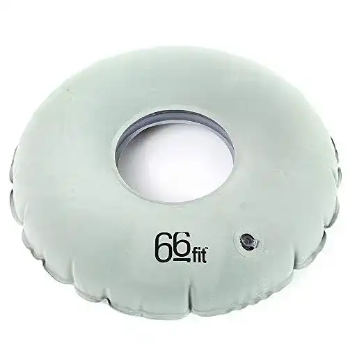 Sitzring 66Fit aufblasbares rundes Kissen in grau, 46 cm Durchmesser