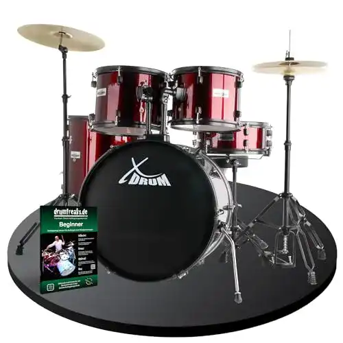 Schlagzeug XDrum Rookie 22″ Fusion Komplettset Ruby Red für Einsteiger
