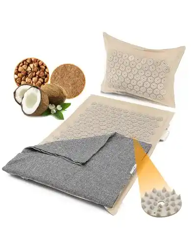 Akupressurmatte Neolymp mit Kissen aus 100% Leinen