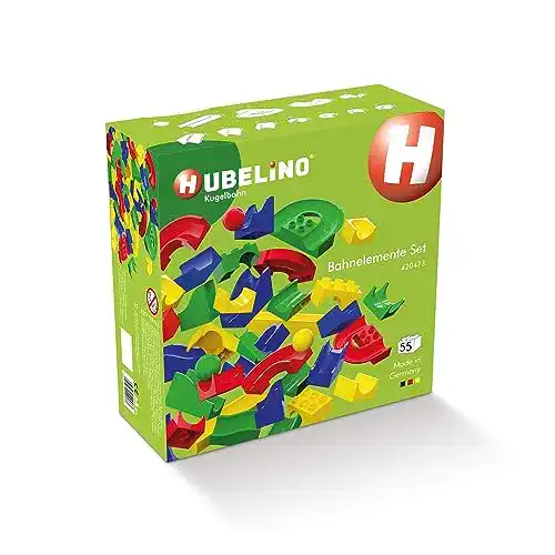 Kugelbahn Hubelino 420473 – 55-teiliges Bahnelemente-Set für Kinder