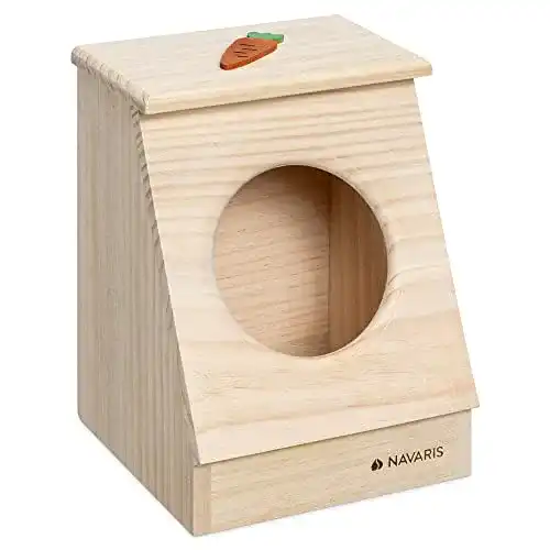 Heuraufe Navaris Holz Heuspender für Kaninchen, Hasen und Hamster