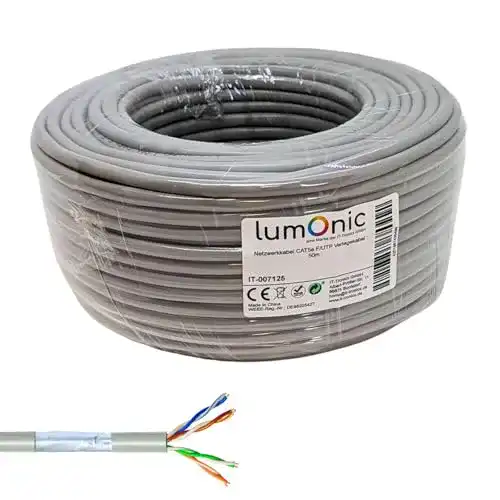 Netzwerkkabel Lumonic 50m CAT5e Verlegekabel für stabile Verbindungen