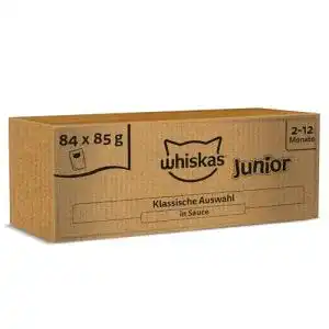 Whiskas Junior Kittenfutter in Sauce, 84 Portionsbeutel à 85g