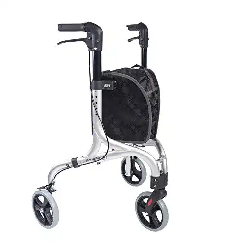 NRS Healthcare Freestyle 3-Rad-Rollator in Silber mit Aluminiumrahmen