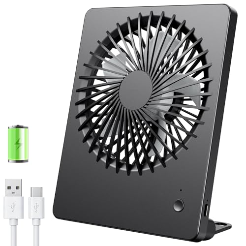 Tischventilator TriPole Leise mit 2000mAh Akku und USB-Anschluss