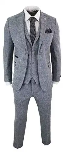 Herrenanzug Hellgrau 3-teilig aus Tweed von Truclothing.com